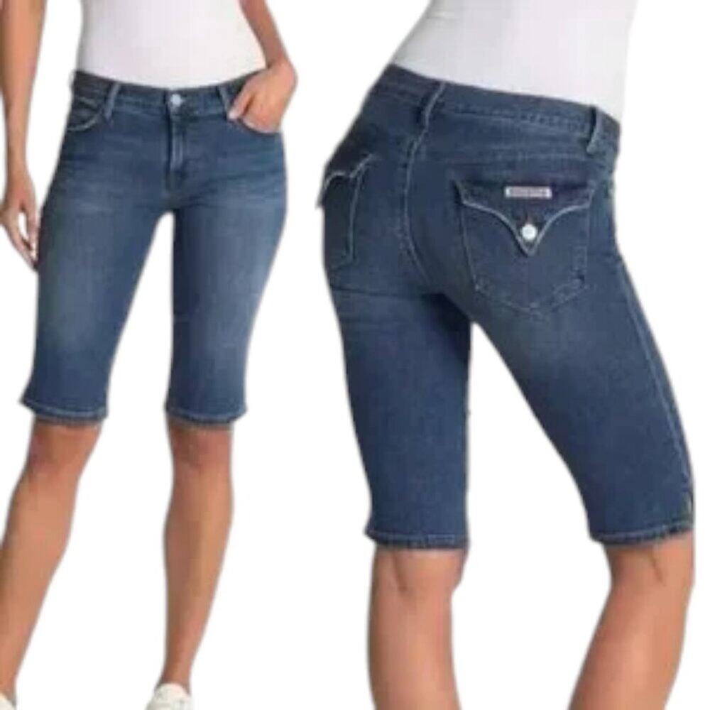 HUDSON Signature Flap Pocket Viceroy Bermuda Jean Shorts  SZ 30
